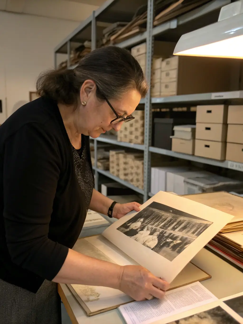 A photograph of a workshop where participants are learning about document restoration techniques, focusing on hands-on activities and expert guidance.